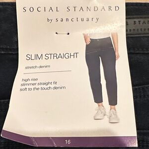 Social Standard by Sanctuary Women's Slim Straight Jeans - Black